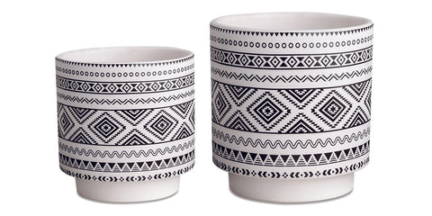 Cachepot em cerâmica branco - G