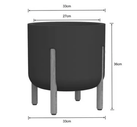 Vaso cilíndrico decore - preto
