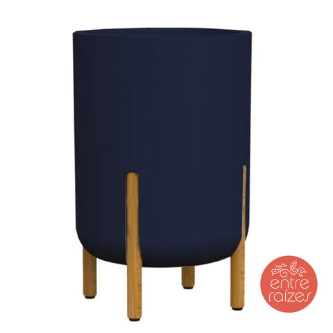 Vaso cilíndrico decore - Azul marinho