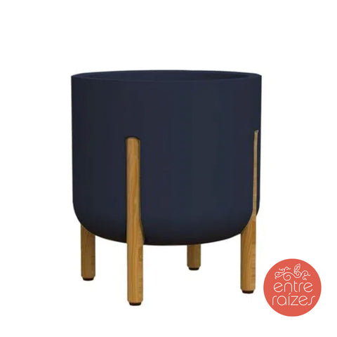 Vaso cilíndrico decore - Azul marinho