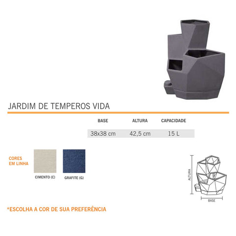 Horta auto irrigável - com 5 ervas