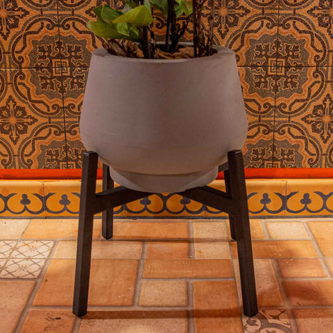 Ficus Lyrata + vaso Marcelo Rosenbaum com suporte cruz