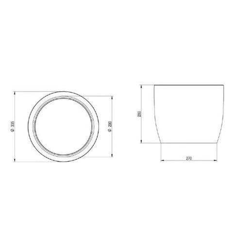 Vaso liso redondo - aço corten