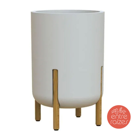 Vaso cilíndrico decore - off-white