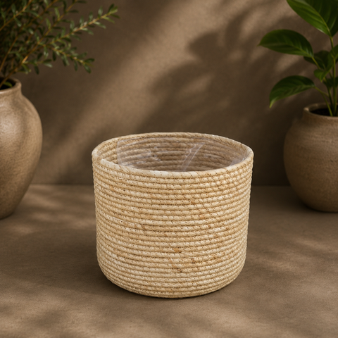 cachepot em fibra natural