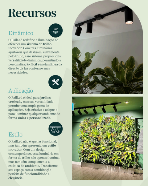 Lâmpada para Plantas - Led Rail