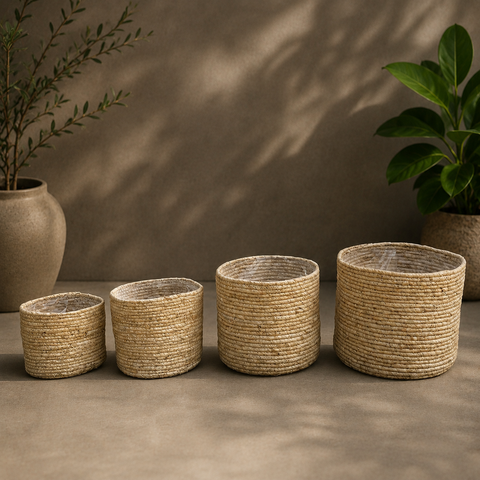 cachepot em fibra natural